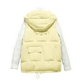 thumbnail image 3 of Gamivast Hooded Quilted Vest for Women Loose Sleeveless Zip up Padded Jackets Warm Winter Button Drawstring Hem Vest with Multiple Pockets Fall Fashion 2025 Outerwear, 3 of 3