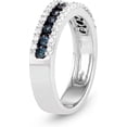 thumbnail image 2 of MyDiamondBox 1/4 Carat Total Weight (cttw) Sterling Silver, White and Blue Diamond Illusion Plate Band - Bridal ring for Women (Size: 5), 2 of 2