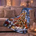 thumbnail image 6 of Woodland Animals Christmas Tree Decorating Scene Festive Illustration, Festive Holiday Scene, Warm Flannel Blanket for Living Room and Reading Nook, Art Lovers Christmas Gift, Festive Home Decor, 6 of 9
