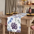 thumbnail image 2 of Table Runners 72 Inches Long Dress Scarves, Seahorse Coral Coastal Farmhouse Kitchen/Dining Table Runner, Coffee Tablerunners, Nautical Summer Beach Ocean Sea 16x72 Inch, 2 of 9