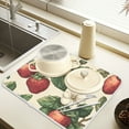 thumbnail image 2 of Yayeee Dish Drying Mat for Kitchen Counter 16" x 18" Microfiber Super Absorbent Coffee Decorative Pad, Beige Strawberry, 2 of 9