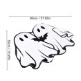 thumbnail image 2 of Halloween Bath Rug 19.7*31.5 Inch Ghost Bat Pattern Goth Bath Mat Spooky Black White Gothic Bathroom Rug Non Slip Front Door Mat Carpet for Bedroom Home Living Room Kitchen Floor Decor Supplies, 2 of 2