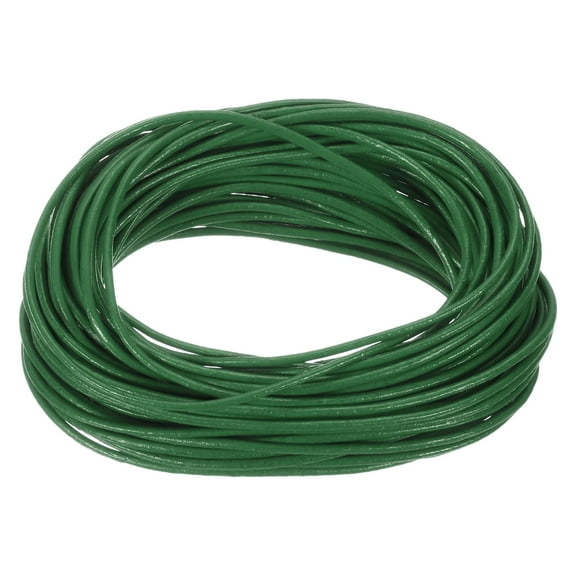 11 Yards 1mm Round Leather Cord Lacing String for DIY Crafts, Dark Green