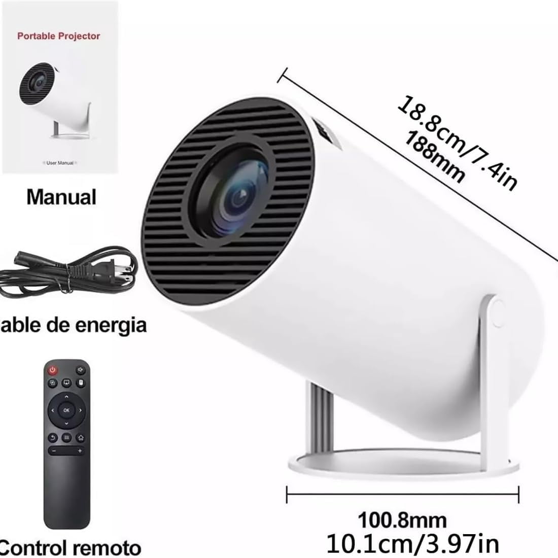 Vistacast Mini 210° Smart Projector With Extra Large-Screen Display, Portable 4K Smart MovieProjector, Android 11.0 Built-in Streaming, WiFi 5G+Bluetooth,Auto Vertical Keystone,for Home&Outdoor (1pc)