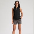 thumbnail image 4 of Womens Summer Tops Athletic Curved Collar Half Zip Breathable Sleeveless Tennis Top Shirts for Women Black L, 4 of 8