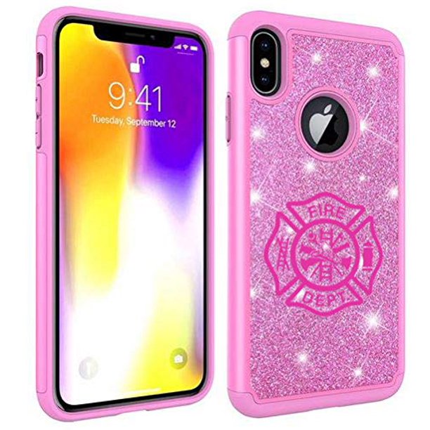 Glitter Bling Sparkle Shockproof Protective Hard Soft Case Cover For Apple Iphone Fire Department Maltese Cross Pink For Apple Iphone 6 Plus Iphone 6s Plus Walmart Com Walmart Com