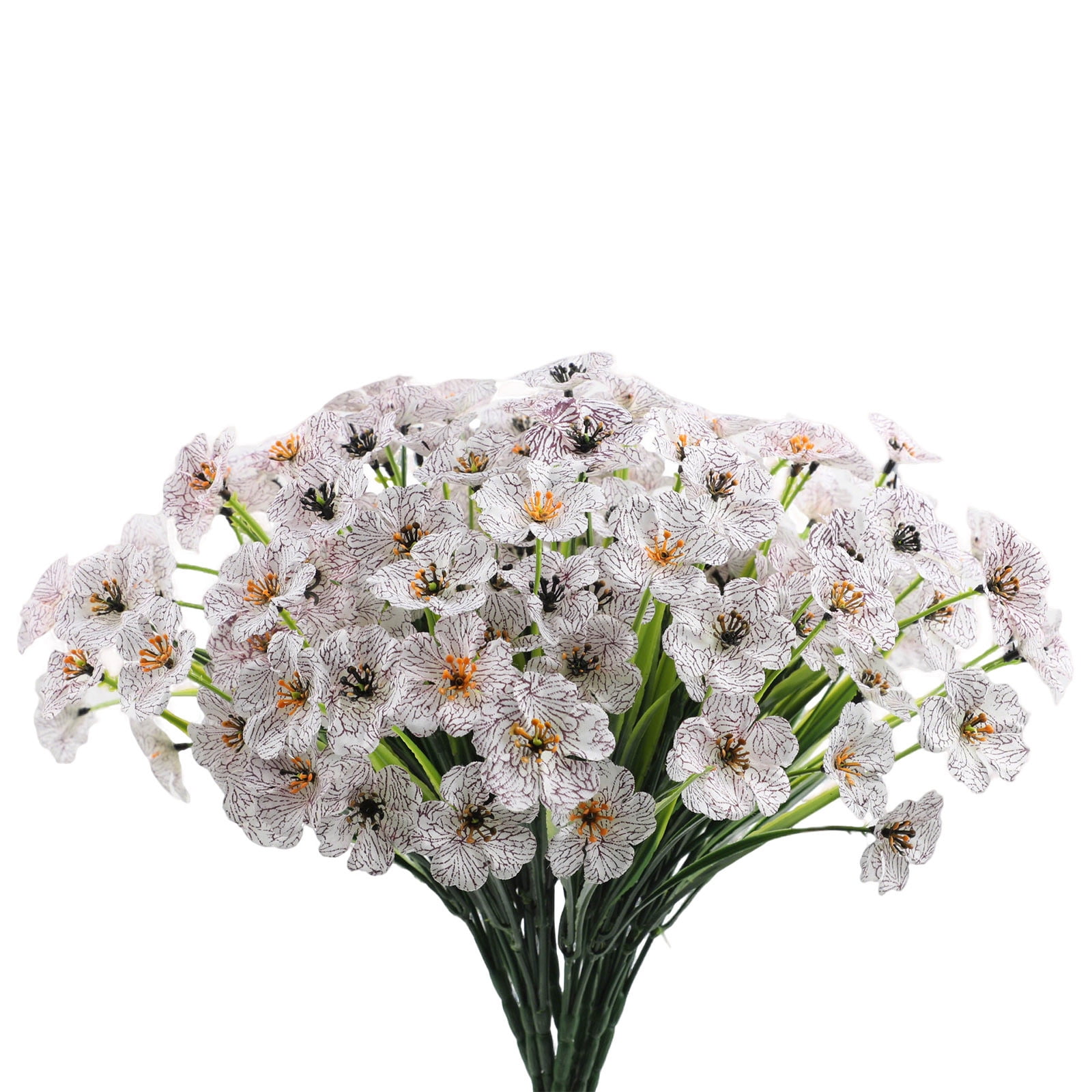 12PCS Outdoor Artificial Flowers - Colorful & Flowering Shrubs for Garden, Patio & Home Decor - Weatherproof Flowers for All Seasons