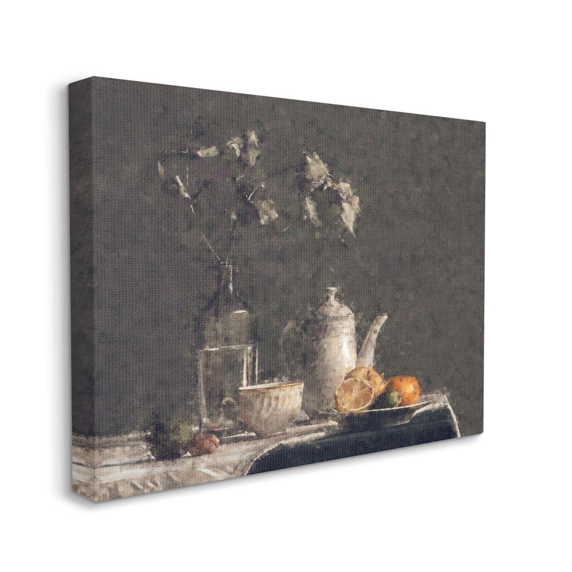 Stupell Industries Vintage Tabletop Still Life Plated Sliced Fruit, 48 x 36,Design by Ziwei Li