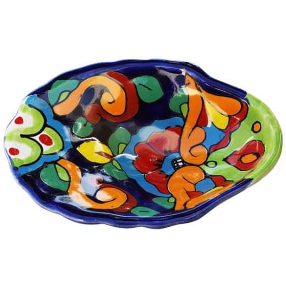 Oyster Rainbow Mexican Talavera Soap Dish