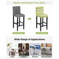 thumbnail image 3 of Green Wooden Grain Bar Stool Covers Set of 2, Vintage Chic Geometric Gradient Stretch Washable Bar Chair Covers with Backs, Removable Pub Counter Height Chair Cover for Kitchen Dining Room Cafe, 3 of 7