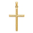 thumbnail image 5 of 14k Yellow Gold Hollow Hollow Diamond-cut Cross Charm Pendant, 5 of 7