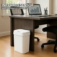 thumbnail image 3 of Automatic Touchless Infrared Motion Sensor Trash Can, 3 Gal 12 L Rectangular ABS Plastic Trashcan for Bedroom & Bathroom, Hands-Free Smart Garbage Bin with Motion Sensor Lid (Black), 3 of 10