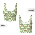 thumbnail image 5 of Xecao Cute Chubby Frog for Sports Bra with Removable Pads, Crop Tank Top Design, Women's Longline Sports Bra - Non-Wired -, 5 of 9