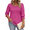 Hot-Pink, variant on WellSize 3/4 Sleeve Womens Plus Size Tops Dressy Square Neck Casual Blouses Smocked Cuffs Summer Shirts