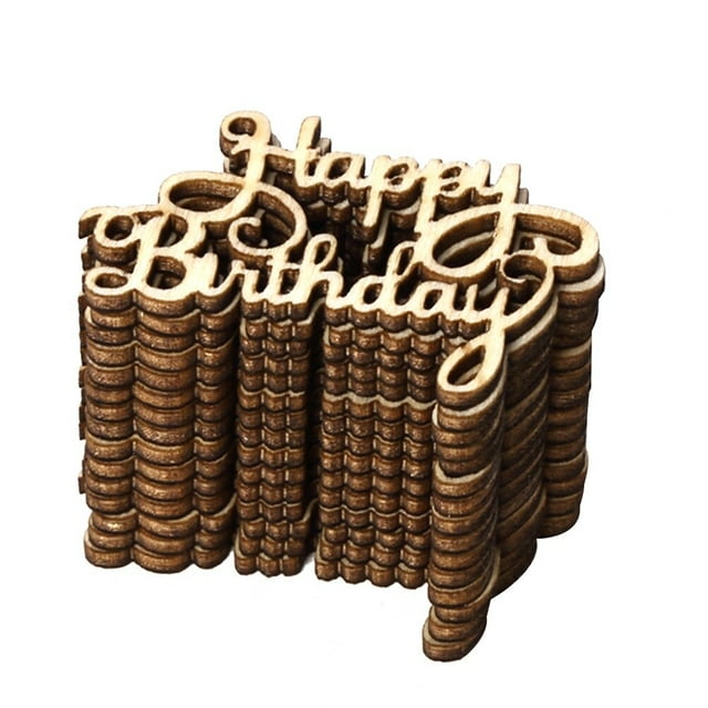 EeaseMX 15 piezas de madera para decoración de feliz cumpleaños, accesorio de madera para fiesta de cumpleaños, reunión en casa