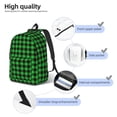 thumbnail image 4 of Rateoe Buffalo Plaid Green Black Pattern Canvas College Laptop Backpack,Travel Daypack,Durable Rucksack Travel Notebook Bag School Backpack Book Bag for Men Women-Small, 4 of 7