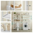 thumbnail image 4 of LEDREM 4-Tier Over-The-Toilet Storage Organizer with Adjustable Shelves & Hooks, Bamboo Bathroom Shelving Unit, Space-Saving Design, Cloud White, 4 of 6