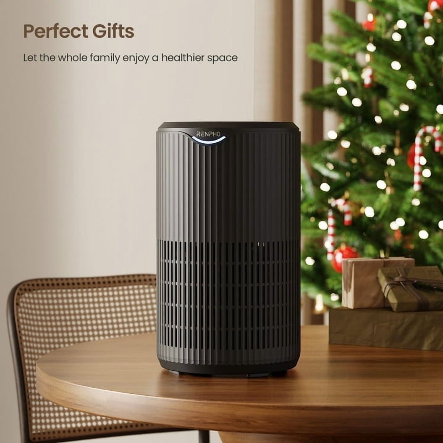 RENPHO HEPA Air Purifier for Large Room up to 1400 Sq.ft, Air Purifier for Allergies and Asthma with Sleep Mode, Remove 99.9% Smokers, Dust, Pet Hair, Odors, Pollen, Model HAU02-Black