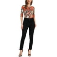 thumbnail image 3 of INSPIRE CHIC Women's Elbow Sleeves Top Round Neck Slim Fit Basic Tee Casual Printed T-Shirt XL Multicolor-Snake, 3 of 7