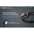 thumbnail image 4 of Linterna frontal de camping Nitecore NU33, 700 lúmenes, recargable por USB-C, 4 of 9