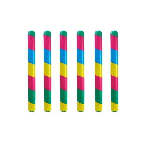 6 Pack Pool Noodles Jumbo, 61 Inch Heavy Duty PVC Inflatable Pool Noodle, Portable Giant Swim Noodle for Adults & Kids, Swimming, Lake, Beach(B)