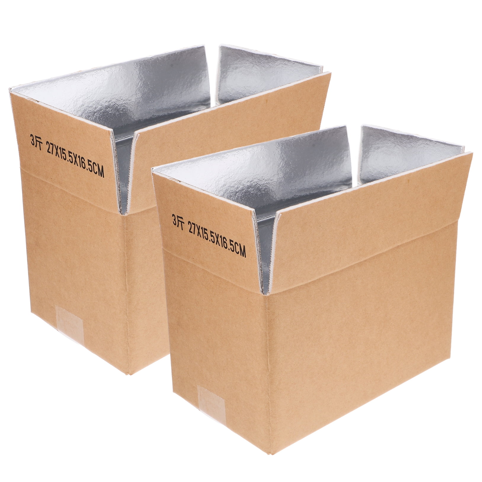 2pcs Insulated Shipping Box for Cold Storage, Reusable Cooler Box Aluminum Foil Insulation Cold Shipping Boxes for Fresh Seafood Packaging Supplies