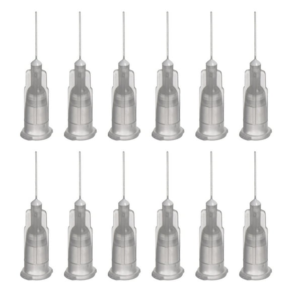 Aguja de dispensación de punta roma Uxcell para pistola de pegamento líquido, 27G 1/2", paquete de 20 (gris)