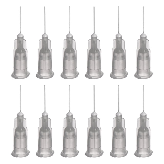 Aguja de dispensación de punta roma Uxcell para pistola de pegamento líquido, 27G 1/2", paquete de 20 (gris)