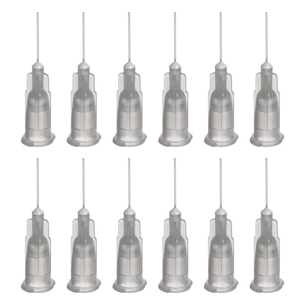 Aguja de dispensación de punta roma Uxcell para pistola de pegamento líquido, 27G 1/2", paquete de 20 (gris)