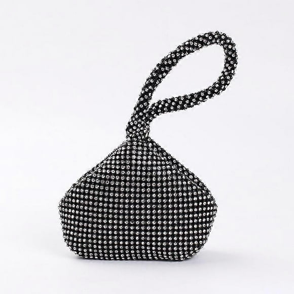 Women's Rhinestone Clutch Evening Bags Sparkly Glitter Triangle Purse for 1920s Party Prom Wedding,15*12cm