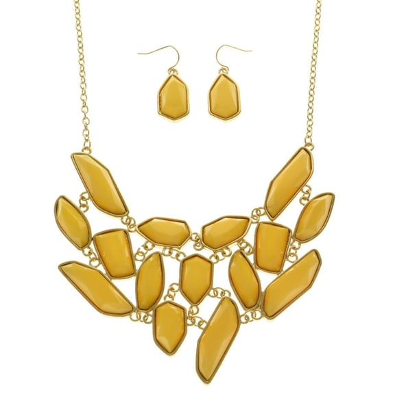 Mi Amore Necklace-Earring-Set Yellow/Gold-Tone