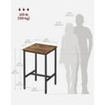 thumbnail image 3 of Small Kitchen Dining Table, High Top Pub Bar Height Cocktail Desk for Living Room Party, Sturdy Metal, 23.6 x 23.6 x 36.2 Inches for Narrow Spaces, Rustic Brown and Black, 3 of 9