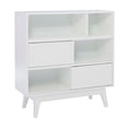 thumbnail image 5 of Linon Sway Bookcase 3 Open Shelves 2 Sliding Door Panels in White, 5 of 12