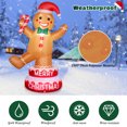thumbnail image 2 of 5 FT Christmas Inflatable Outdoor Decorations Gingerbread Man with Cane Candy, Lovable Blow up Gingerbread with Xmas Hat, Built-in LED Lights for Yard Garden Lawn Indoor Home Holiday Decor, 2 of 5