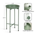 thumbnail image 2 of Kate and Laurel Celia Round Metal Foldable Accent Table, 15 x 26, Green, Transitional Small Side Table with a Removable Magnetic Tray Tabletop and Space-Saving Folding Base, 2 of 8