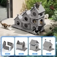 thumbnail image 6 of Fazzn Outdoor Cat House with Porch: Weatherproof Insulated Shelter for Cats, Kittens, and Puppies, Including Feral Cats. Features Multiple Entrances, an Elevated Base, and Easy Assembly.Blue/Brown, 6 of 7