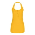 thumbnail image 5 of Wycnly Formal Dresses for Women Knitted Ribbed Button Down Sexy Bodycon Tank Mini Dresses Sleeveless U-Neck Solid 2024 Summer Short Dress Yellow l, 5 of 5