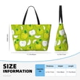 thumbnail image 6 of Ratiio Green Apple Print Large Capacity Beach Travel Bag, Polyester Waterproof Tote Bag with Zipper for Vacation and Daily Use, 6 of 6