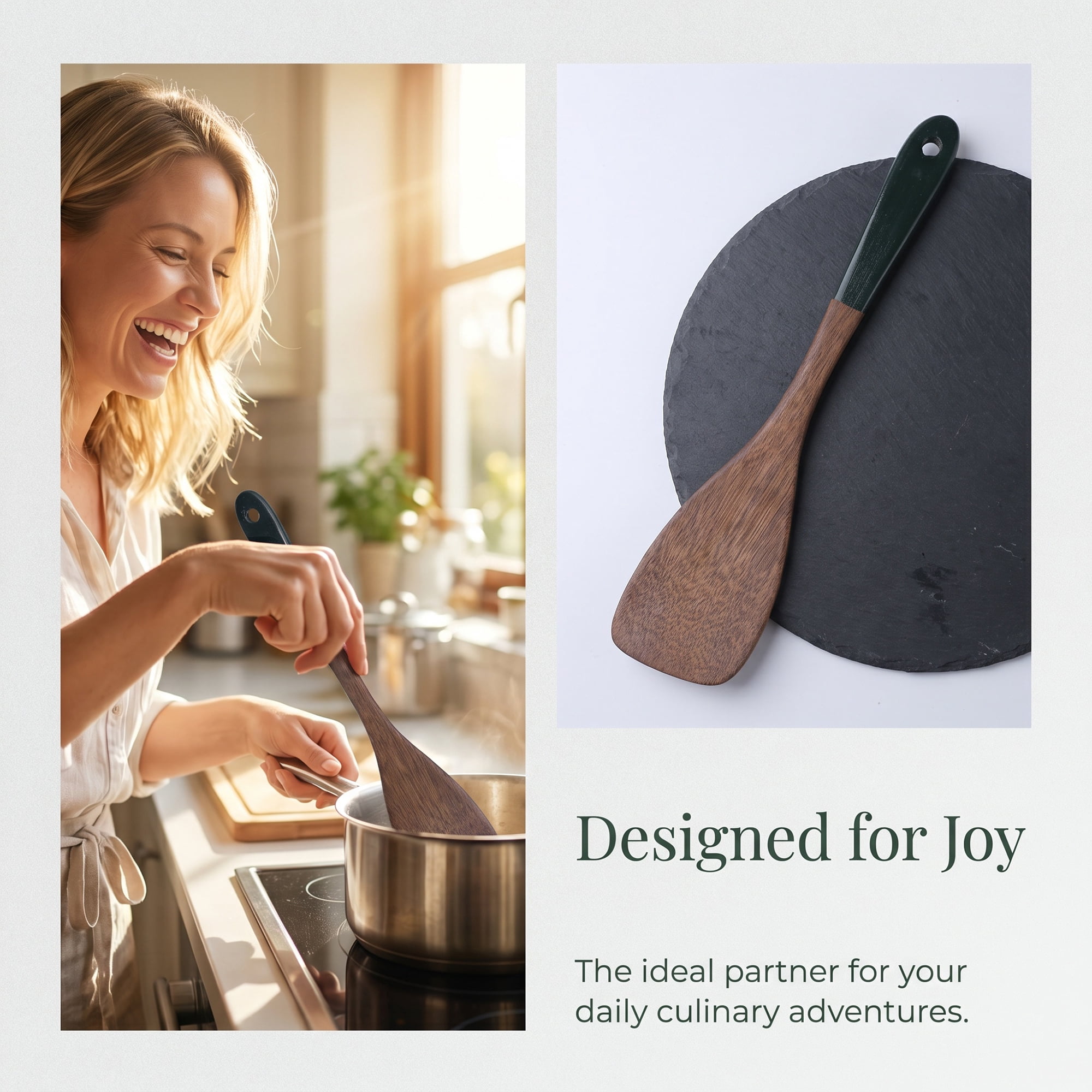 Unique Bargains Kitchen Heat-Resistant Spatula Cooking for Frying Brown 12.8x3.1 in