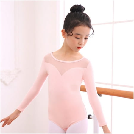 

DAETIROS Breathable Training Dance Clothes Summer Performance Newborn Baby Girls Boys Ballet （ 3-15 Years） One-piece Rompers Pink