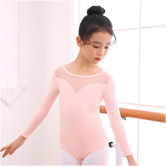 YWDJ Baby Girls Childrens Dance Clothes Summer Training Clothes One-piece Performance Clothes Pink 12-13T