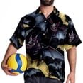 thumbnail image 4 of Bats Men's Short Sleeve Poplin Shirts, Casual Printed Button Down Tops for Summer Beach, Unisex with Spread Collar, 4 of 6