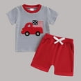 thumbnail image 4 of Niña Bebé Ropa de Verano Patriótica Usa Appliqué Niño Pequeño 2 Piezas Outfit Manga Corta Cuello Redondo Blusas Pantalones Cortos Conjunto, 4 of 7