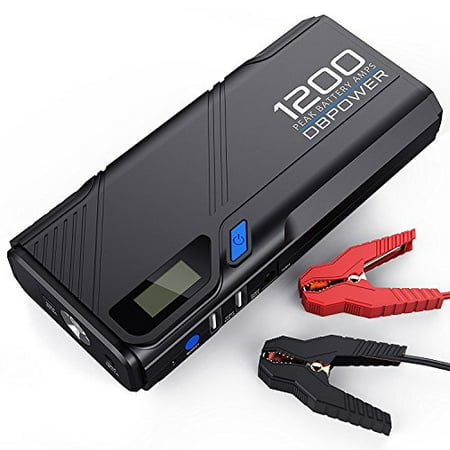 Gas Booster (DBPOWER 1200A Peak Portable Car Jump Starter (for 6.5L Gas, 5.2L Diesel Engine and more), Car Battery Booster & Charger, Power Bank and Phone Charger with Built In LEDEmergency)