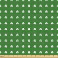 thumbnail image 2 of Ambesonne Saint Patricks Day Fabric by the Yard Upholstery, Mini Clovers, 2 Yards, Fern Green and White, 2 of 5