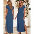 thumbnail image 2 of Women's Split Maternity Long Dresses Nursing Dresses for Breastfeeding, 2 of 5