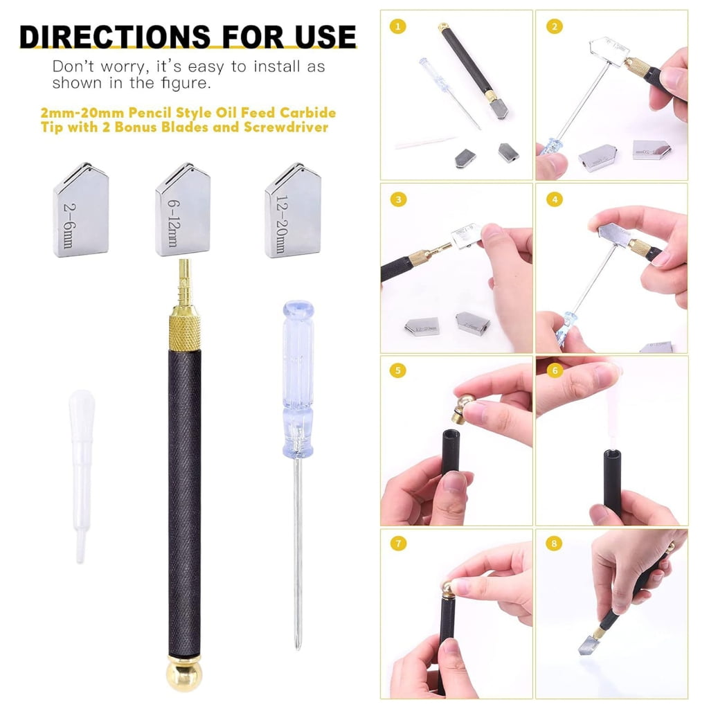 Adjustable Round Glass Cutter with Round Knob Handle and Suction Cup with Glass Pliers Glass Cutter for Cutting Glass