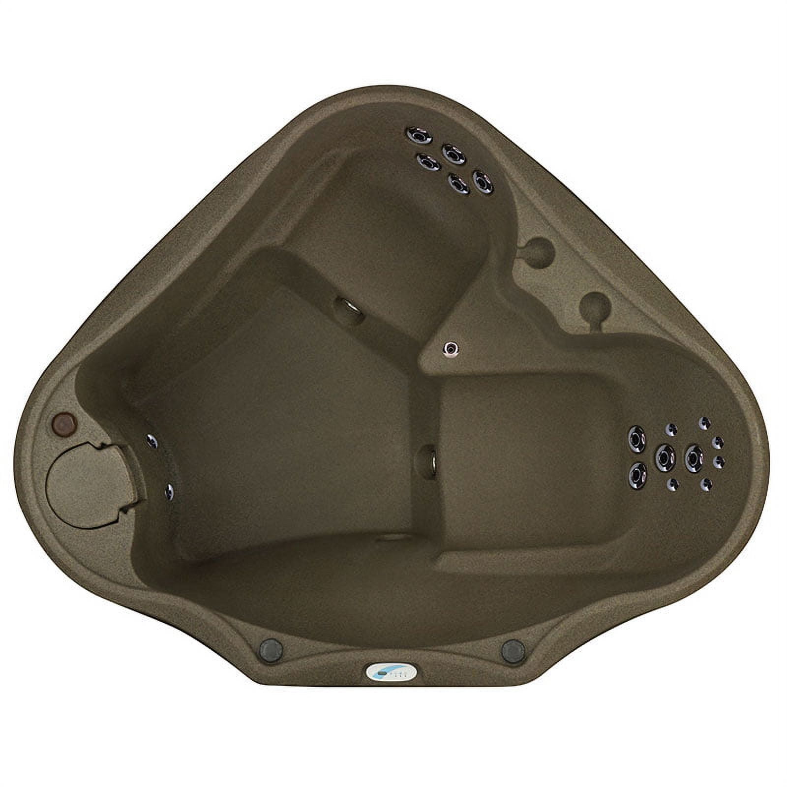 Premium 300 2-Person Plug and Play Hot Tub with 20 Stainless Jets, Heater, Ozone and LED Waterfall in Brownstone