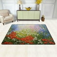 thumbnail image 2 of Dreamtimes Poppies Flowers Graden Area Rug, 36"x24" Oil Paintings Landscape Non-Slip Washable Indoor Door Mat, Absorbent Floor Mat for Bedroom Kitchen Entryway Bathroom, 2 of 7