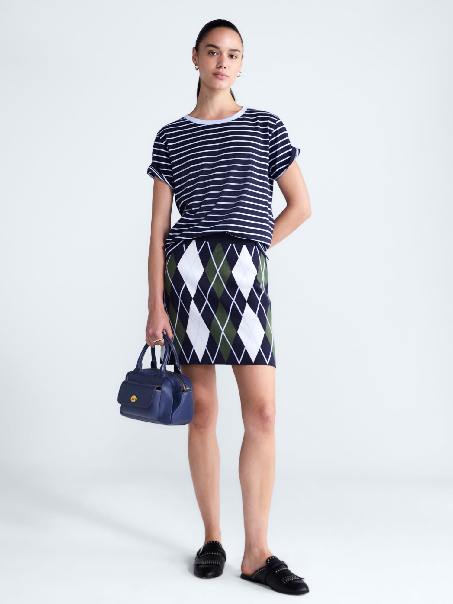 Free Assembly Women's and Women's Plus Cotton Cropped Boxy Tee with Short Sleeves, Sizes XS-4X